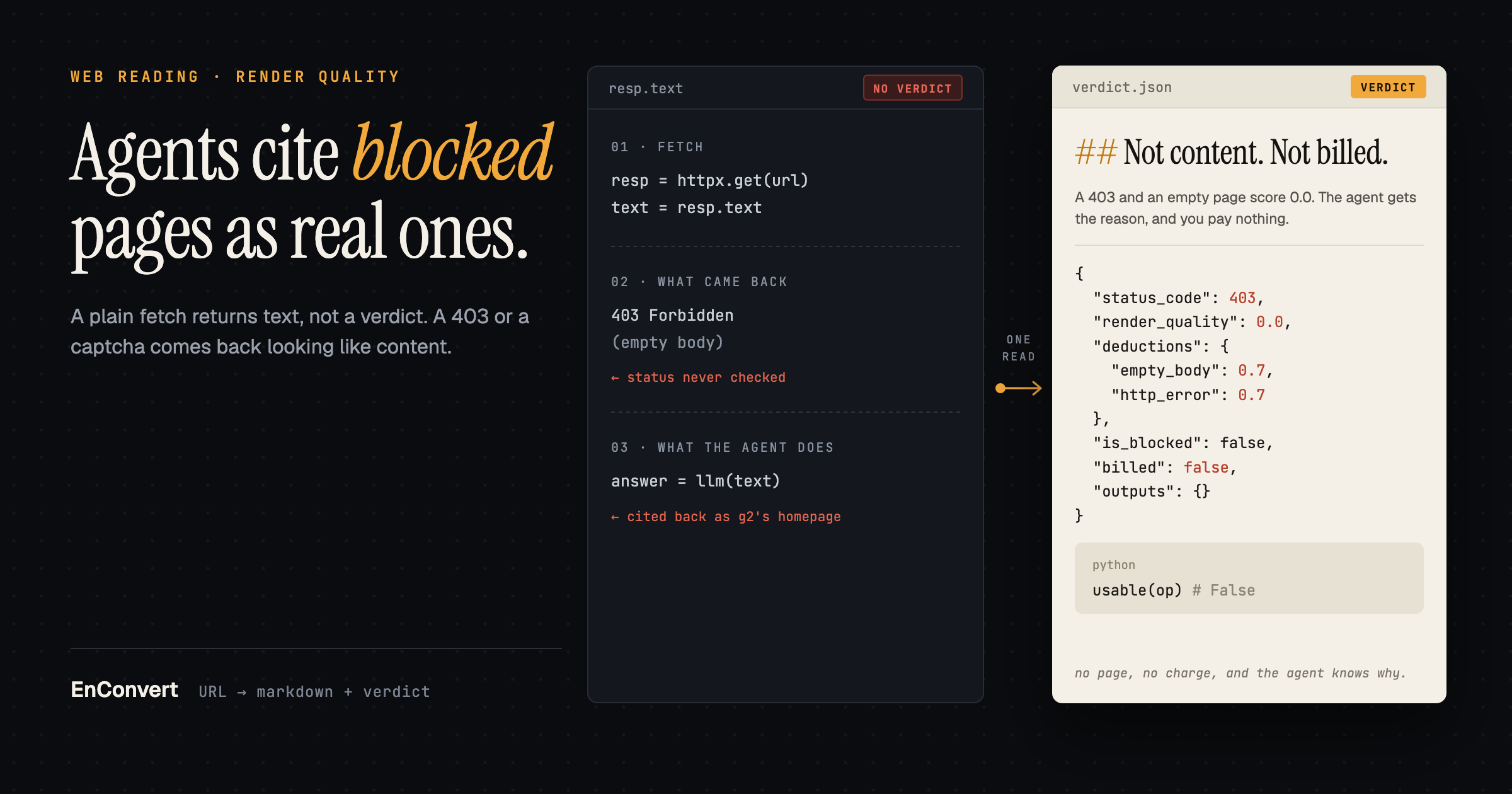 What a web reading API should return besides the markdown