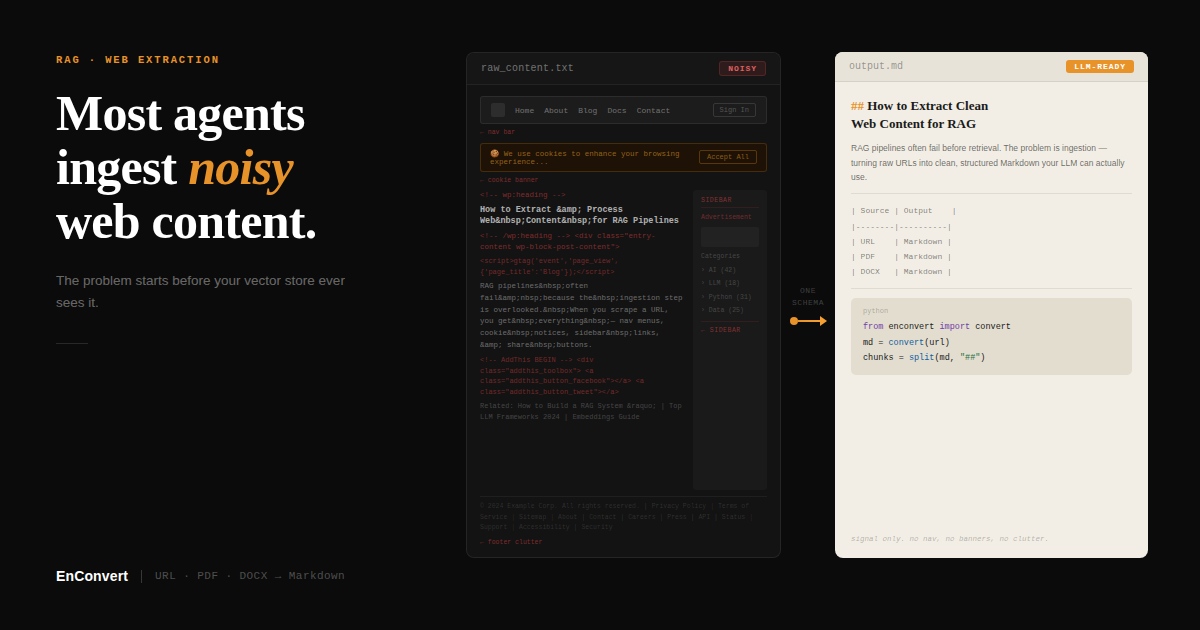 How to extract clean web content for RAG pipelines and LLM agents